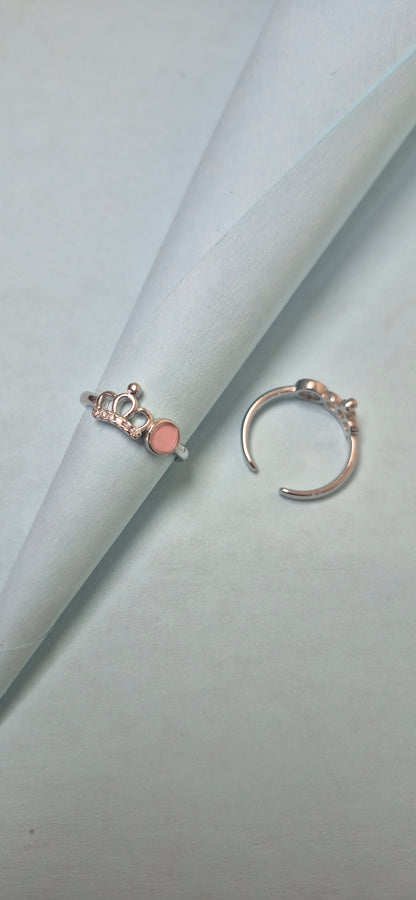 Pink Crown toe ring