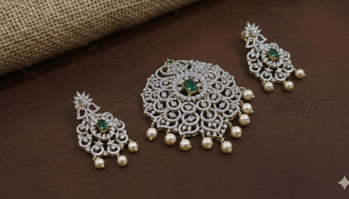 Big zircon Pendant set