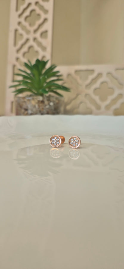 Round cz stud