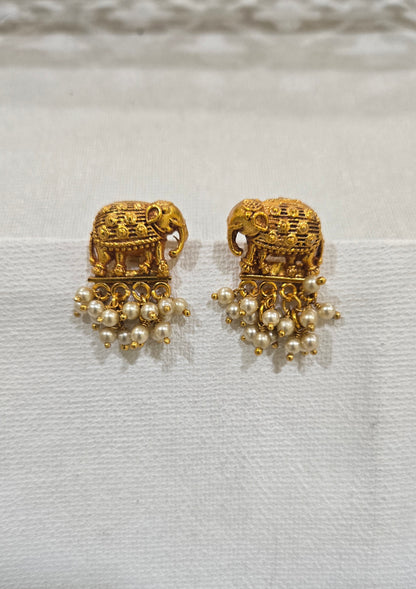 Elephant Earrings Pearl drops