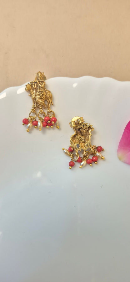 Krishna coral studs