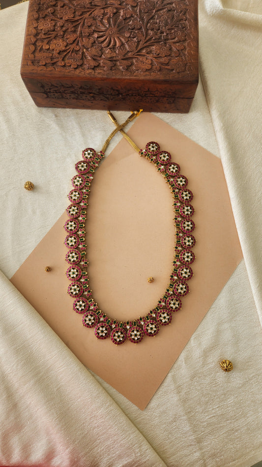 Kundan coin Haram with Kundan and polkis