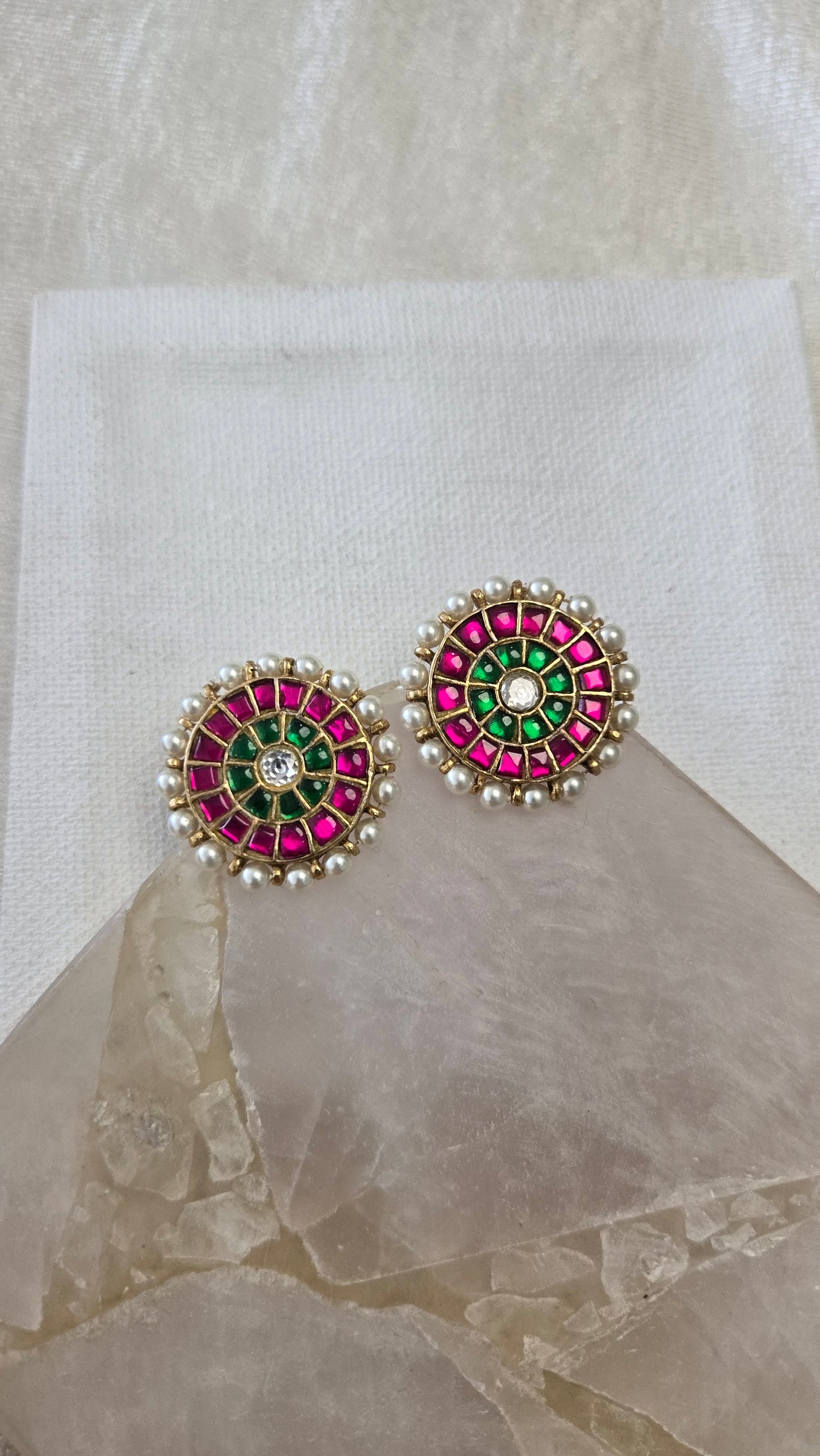Kundan pearl Stud Earrings