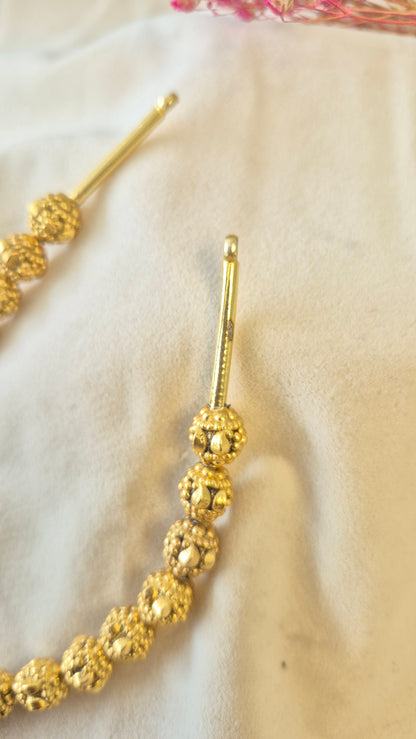 3D Ball chain Lakshmi Balaji red stone necklace with earrings set