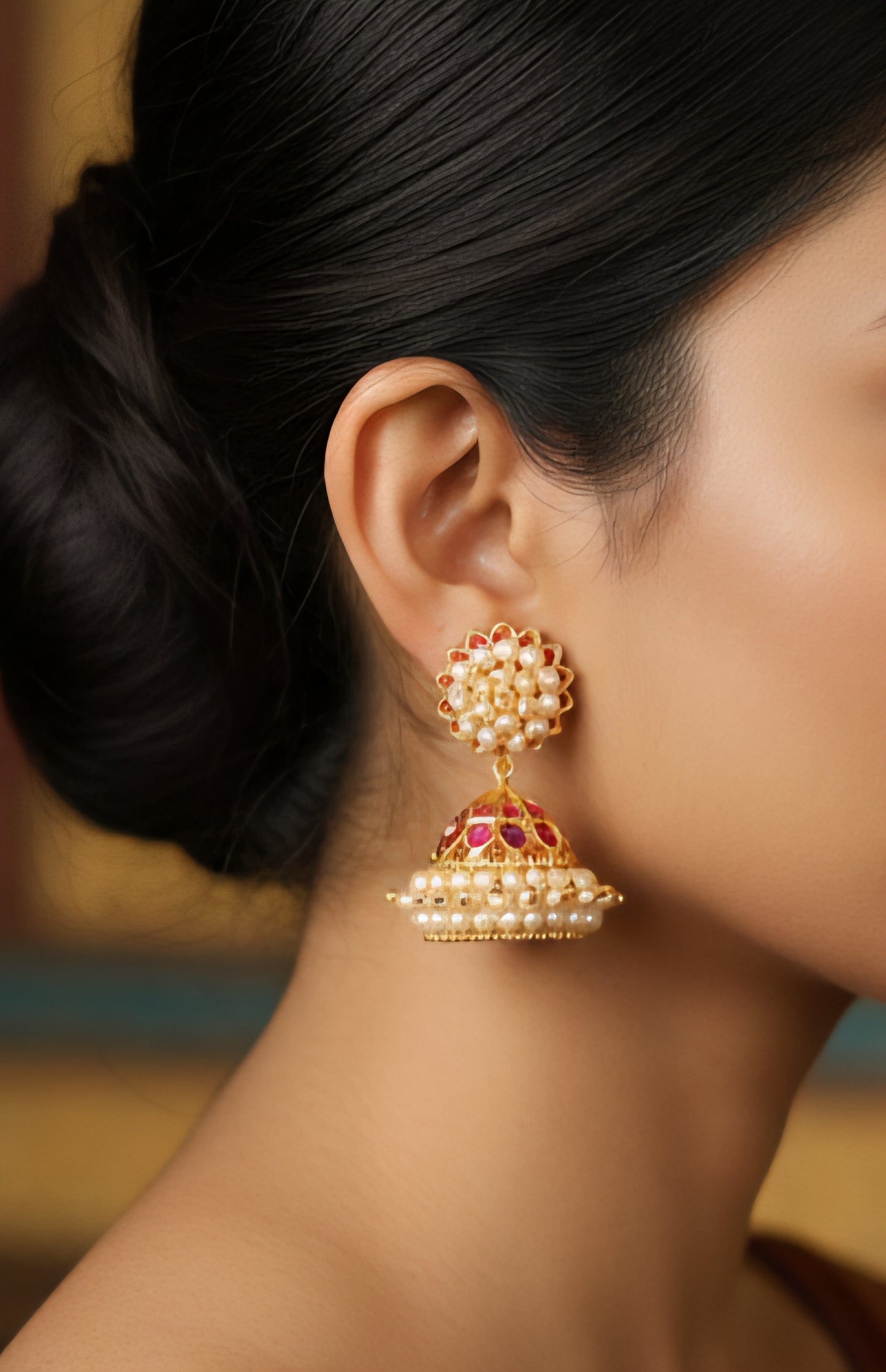 Kundan jhumka