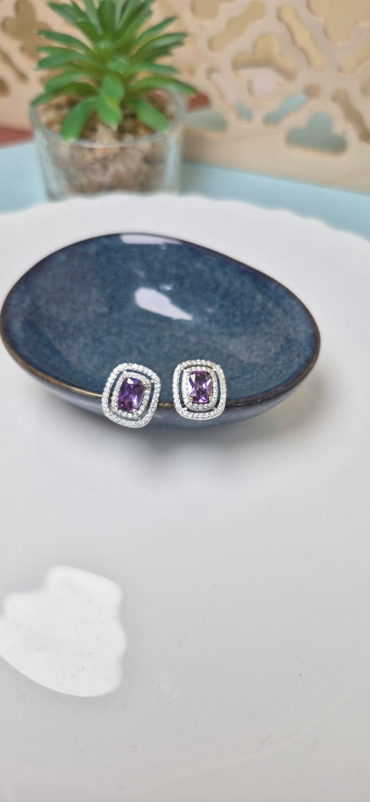 Amethyst cz stud