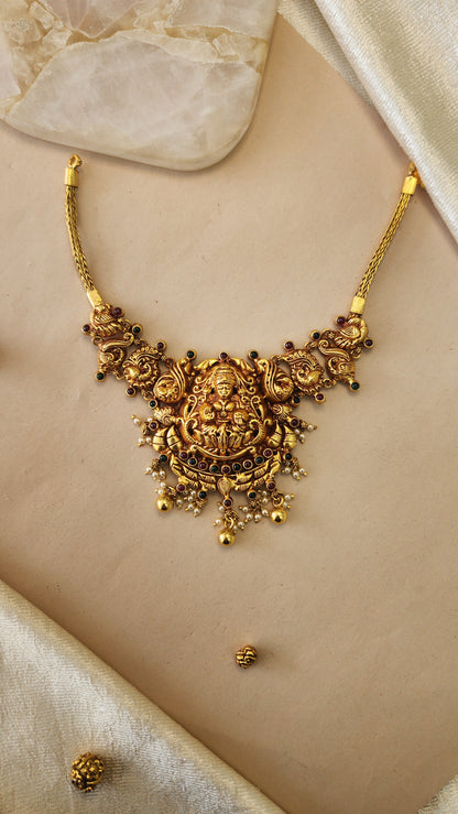 Laxmi Nagas Necklace with pearls drops