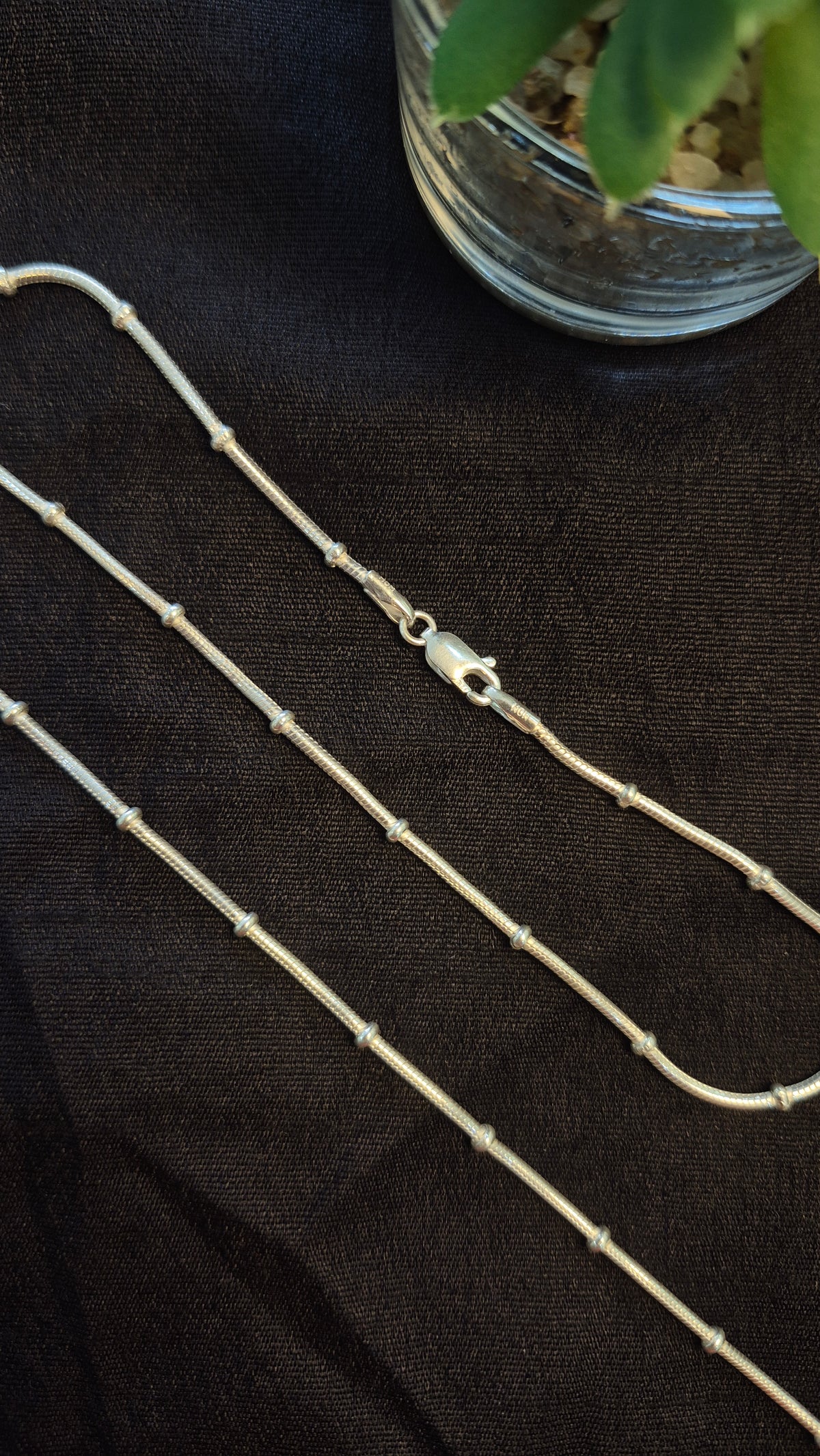 Round Snake chain with rings minimal anklets