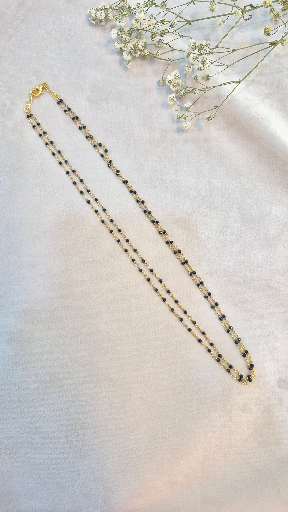 Black Diamond beads 2 layer chain