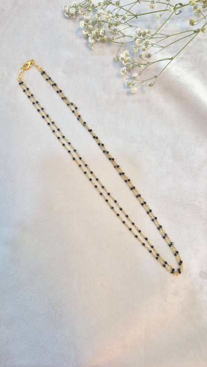 Black Diamond beads 2 layer chain