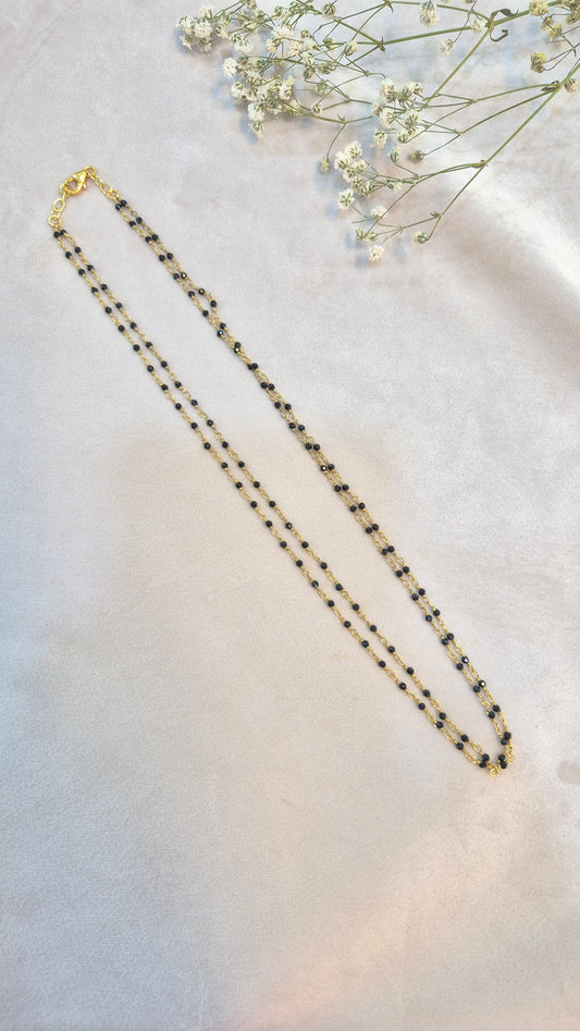 Black Diamond beads 2 layer chain