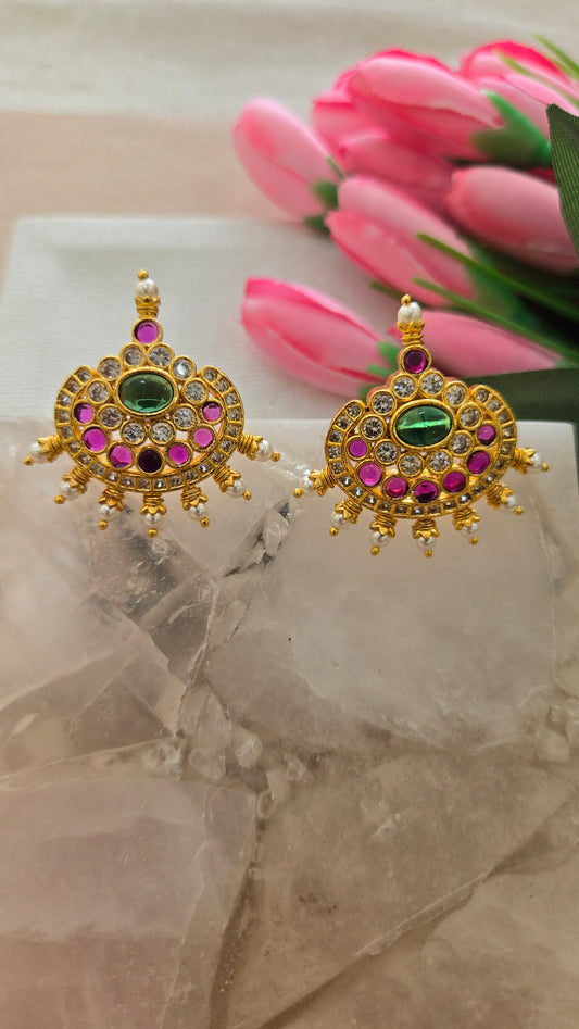 Stone chandbali stud
