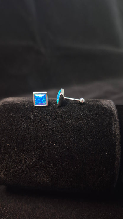 Purple green flash stone helix stud