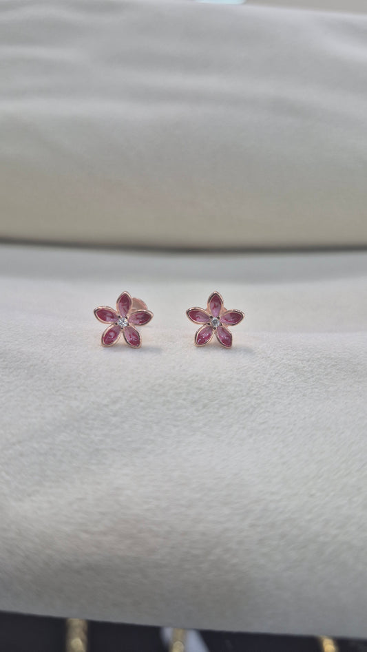 5 Petal Red Stud