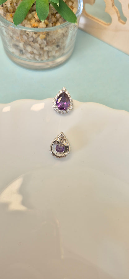 Amethyst stone stud