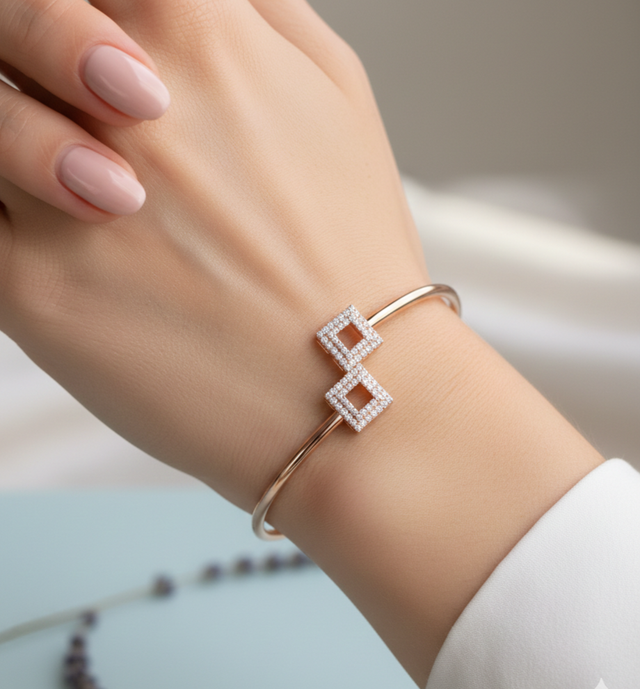 Rose gold square bracelet