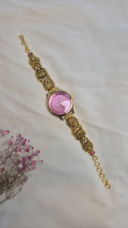 Antique onion pink round dial