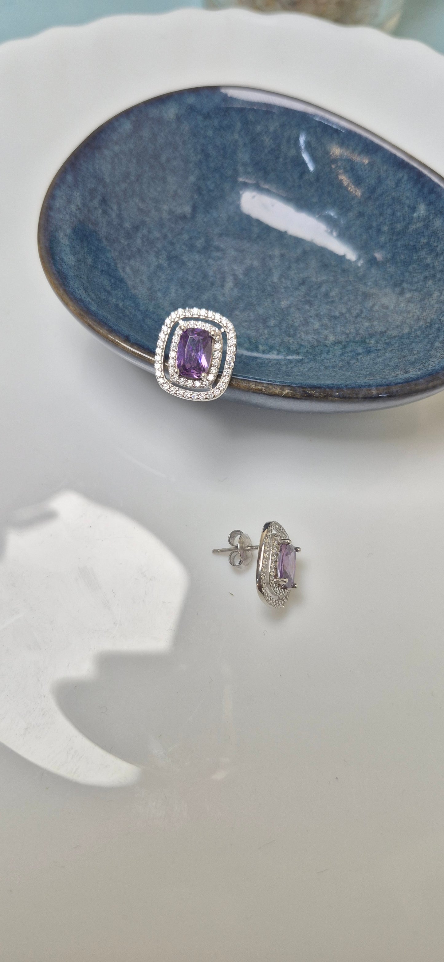 Amethyst cz stud