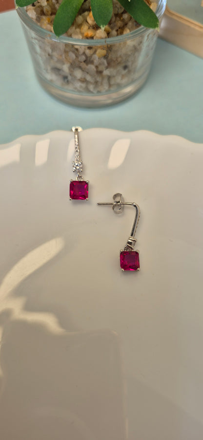 Red drops earring