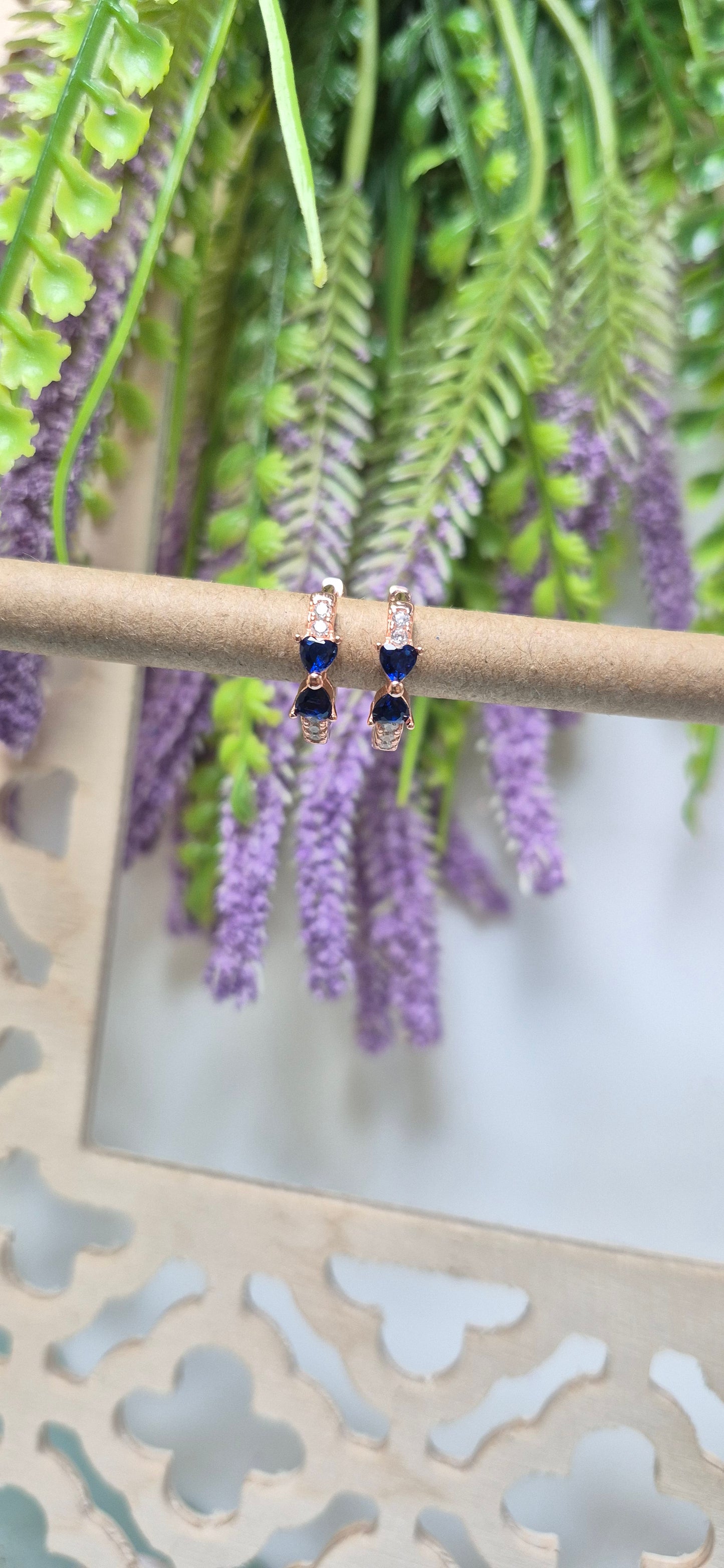 Rose gold blue stone bali
