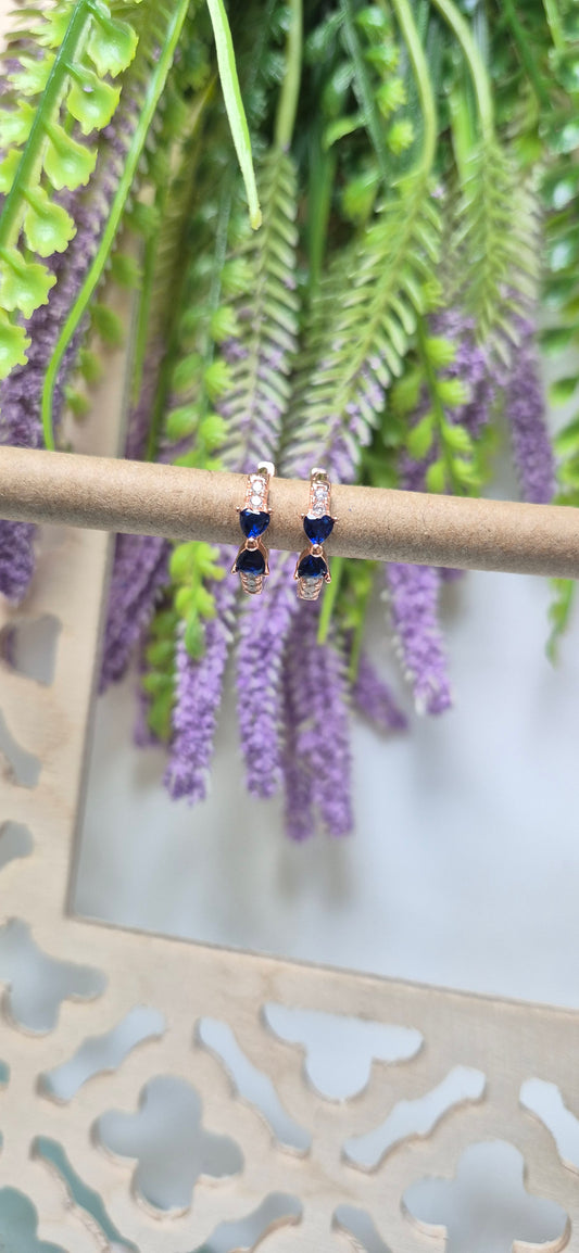 Rose gold blue stone bali