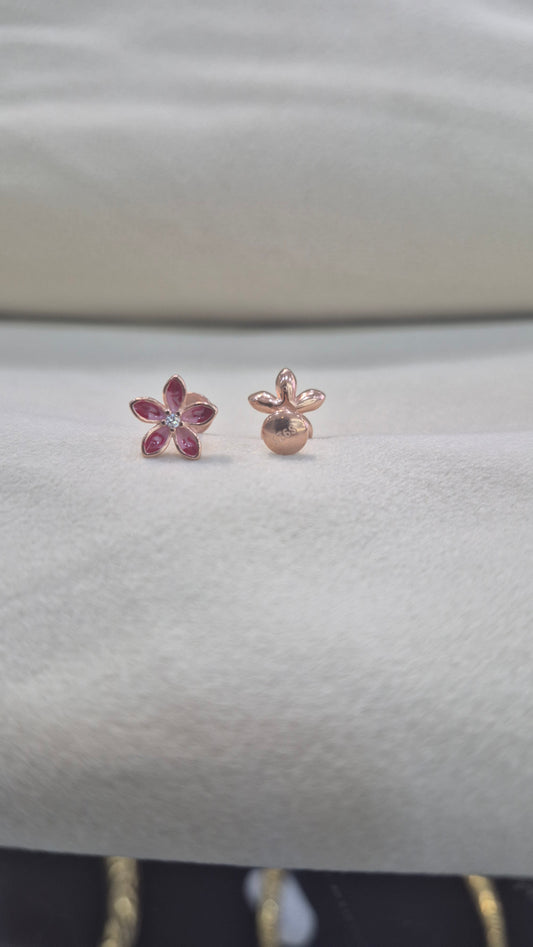 5 Petal Red Stud