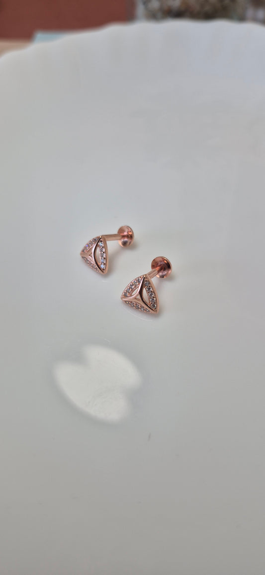 Trio rose gold stud