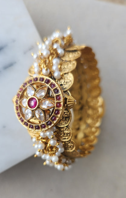 Contemporary Pearls Kasu Bangle