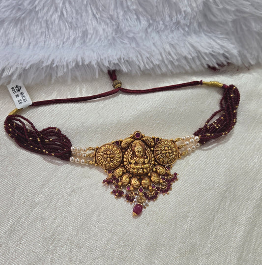 Beads Chocker with Laxmi Nagas pendant neck piece