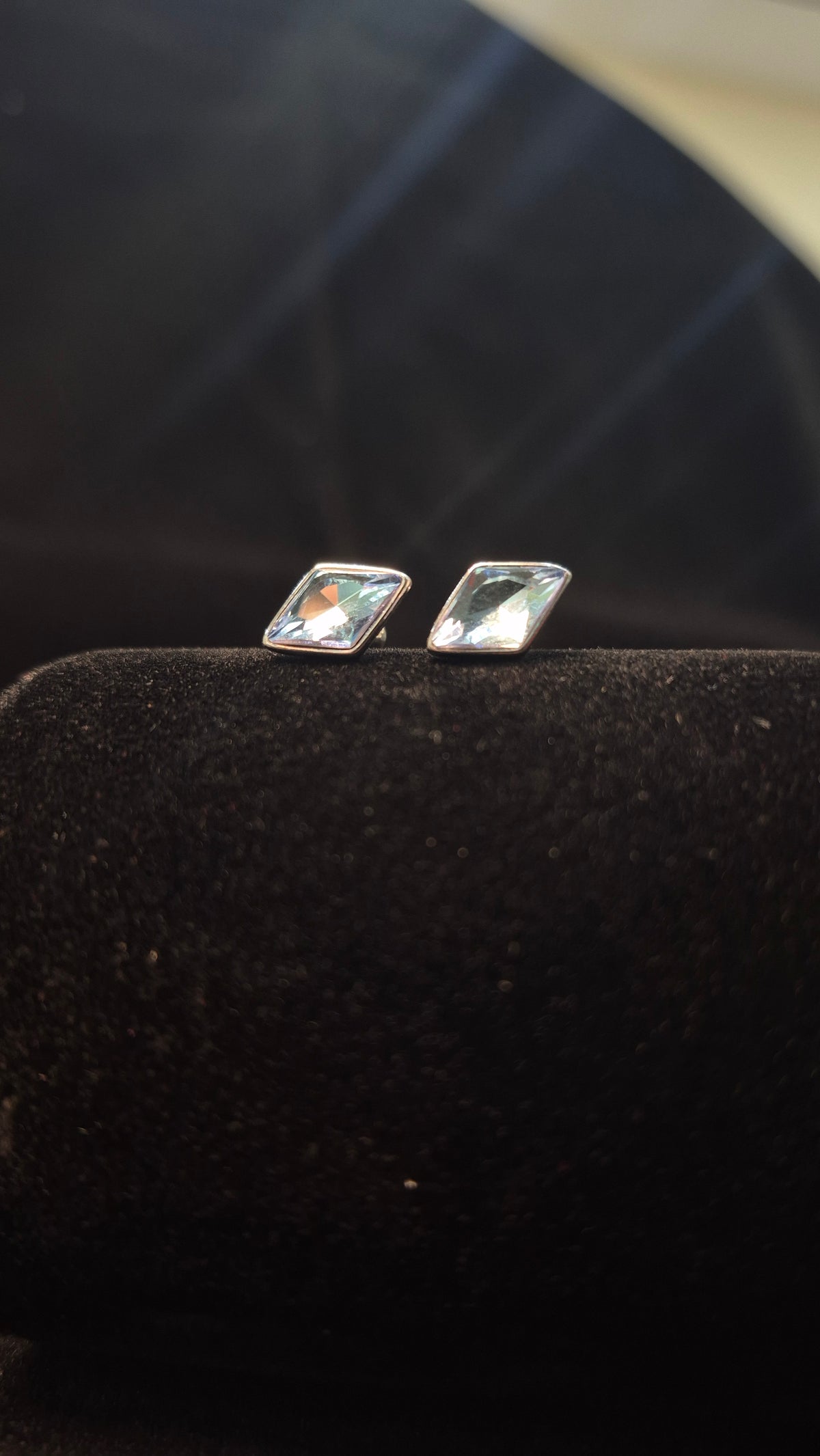 Sky blue Diamond Stone Helix stud