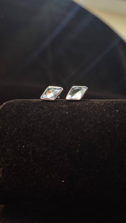 Sky blue Diamond Stone Helix stud
