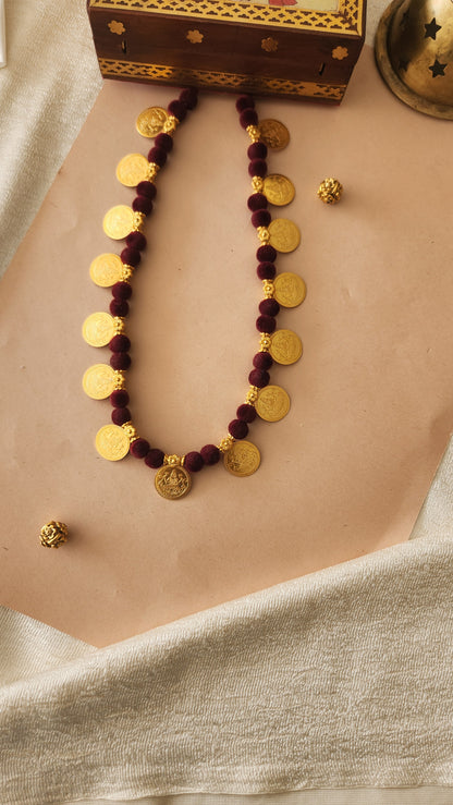 Red ball Kasu Nagas Necklace