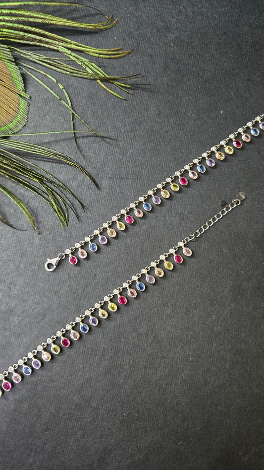 Anklets multicolor semiprecious stones