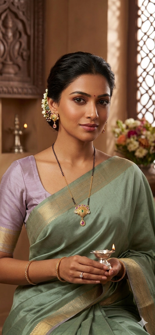 Exclusive sanch mangalsutra pendant with earrings