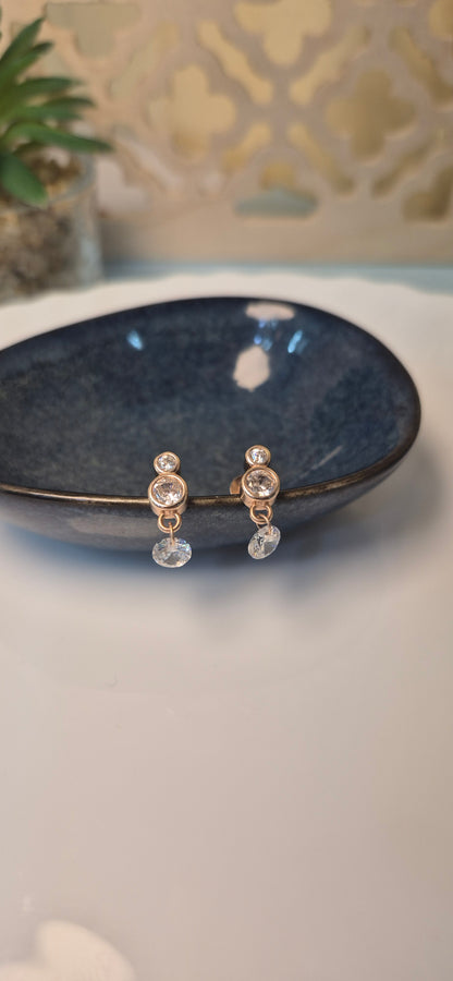 Crystal drop cz stud