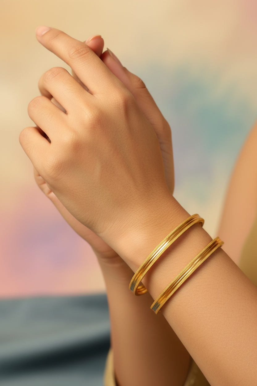Plain double line bangle 2.6