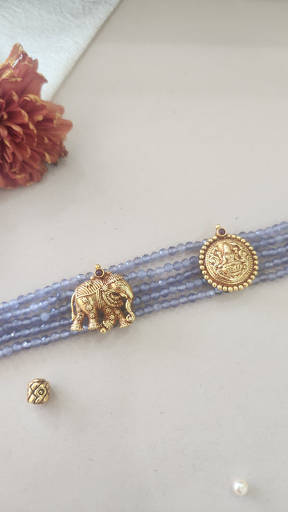 Lavender Beads elephant choker