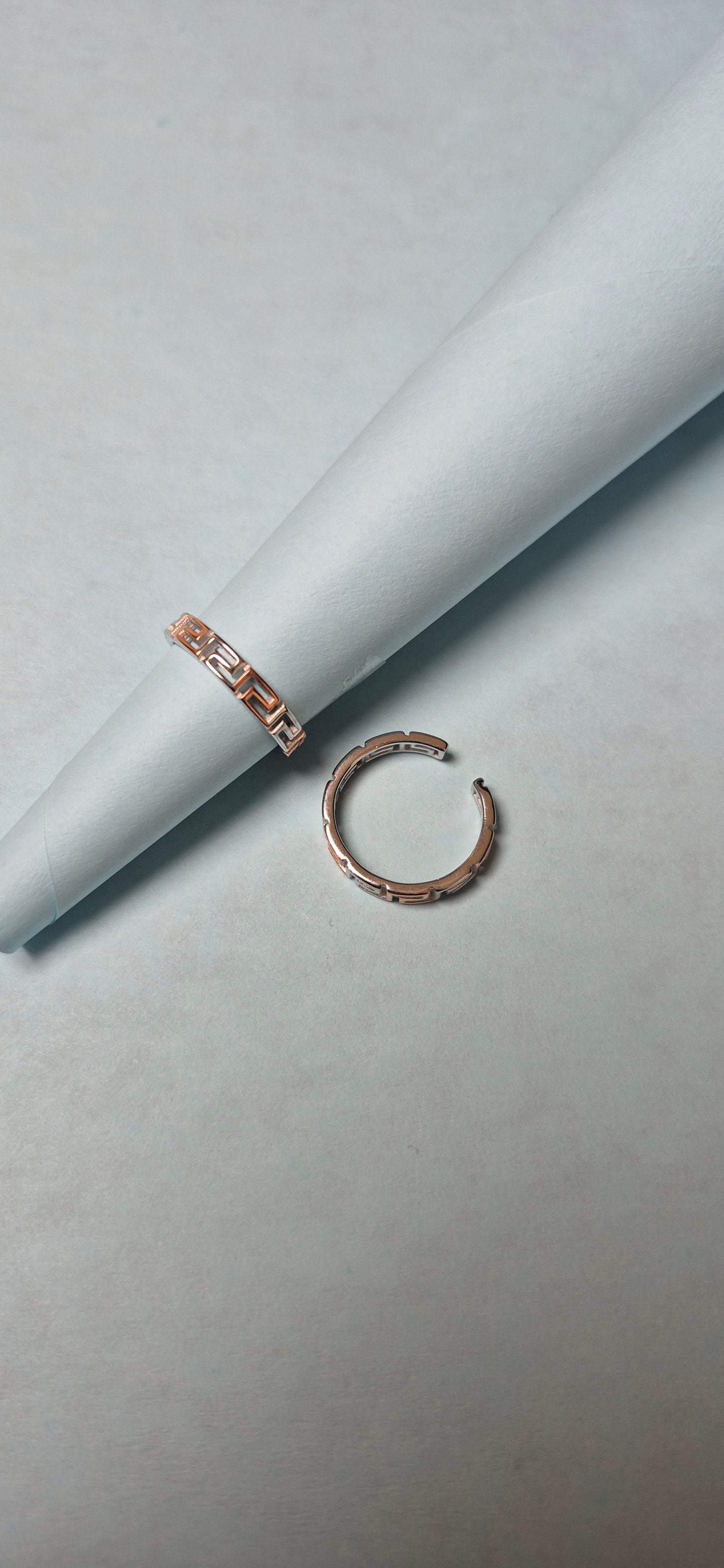 Greek key toe rings