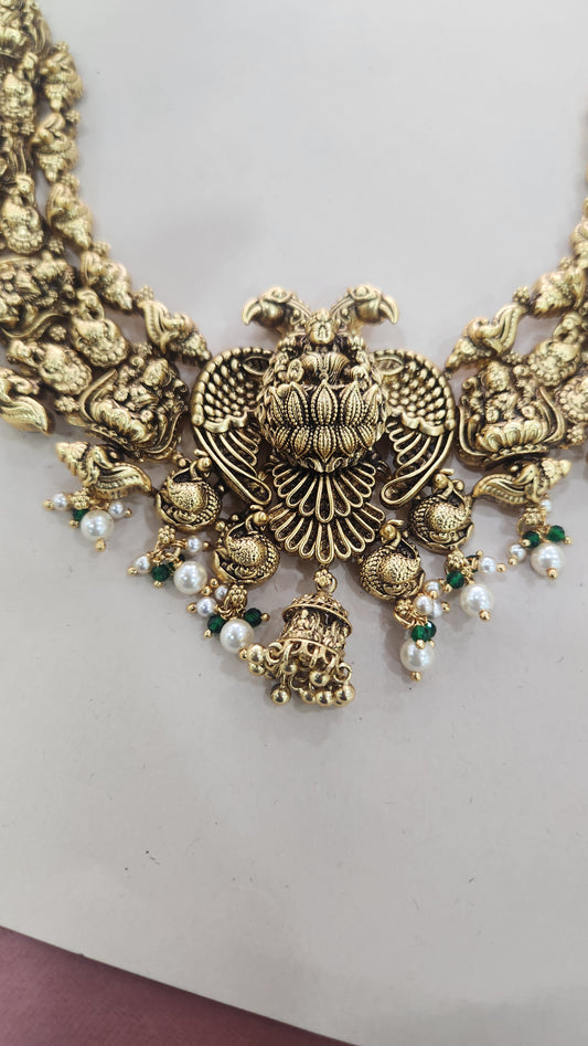Gandaberunda intricate Laxmi Necklace