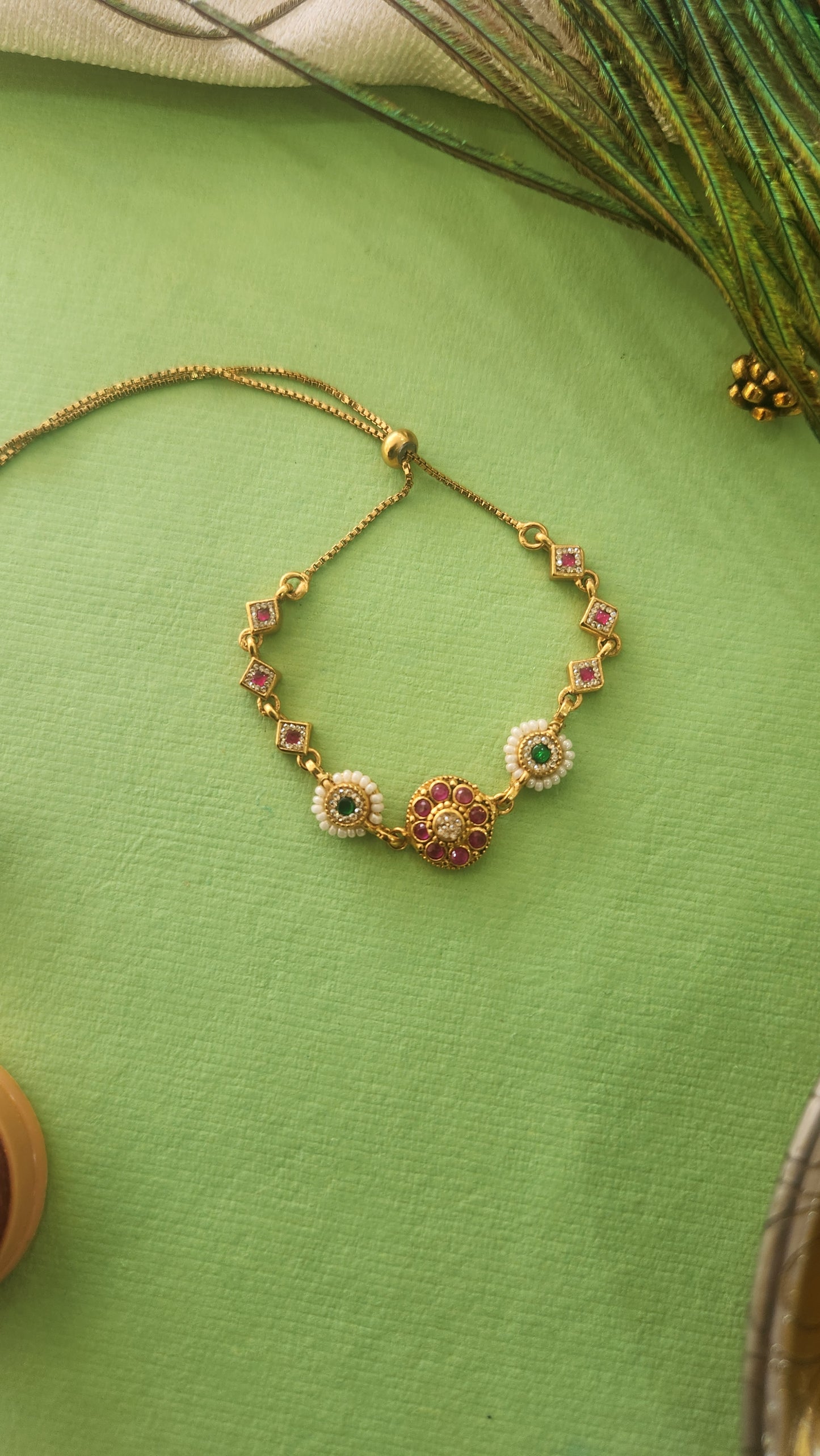 Adjustable Kundan Bracelet
