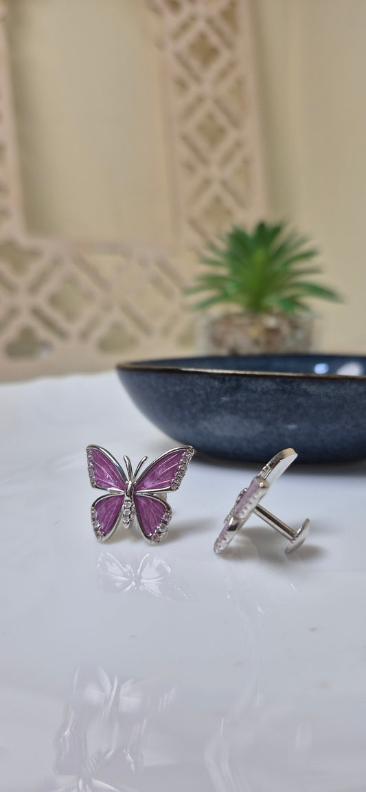 Pink flying butterfly