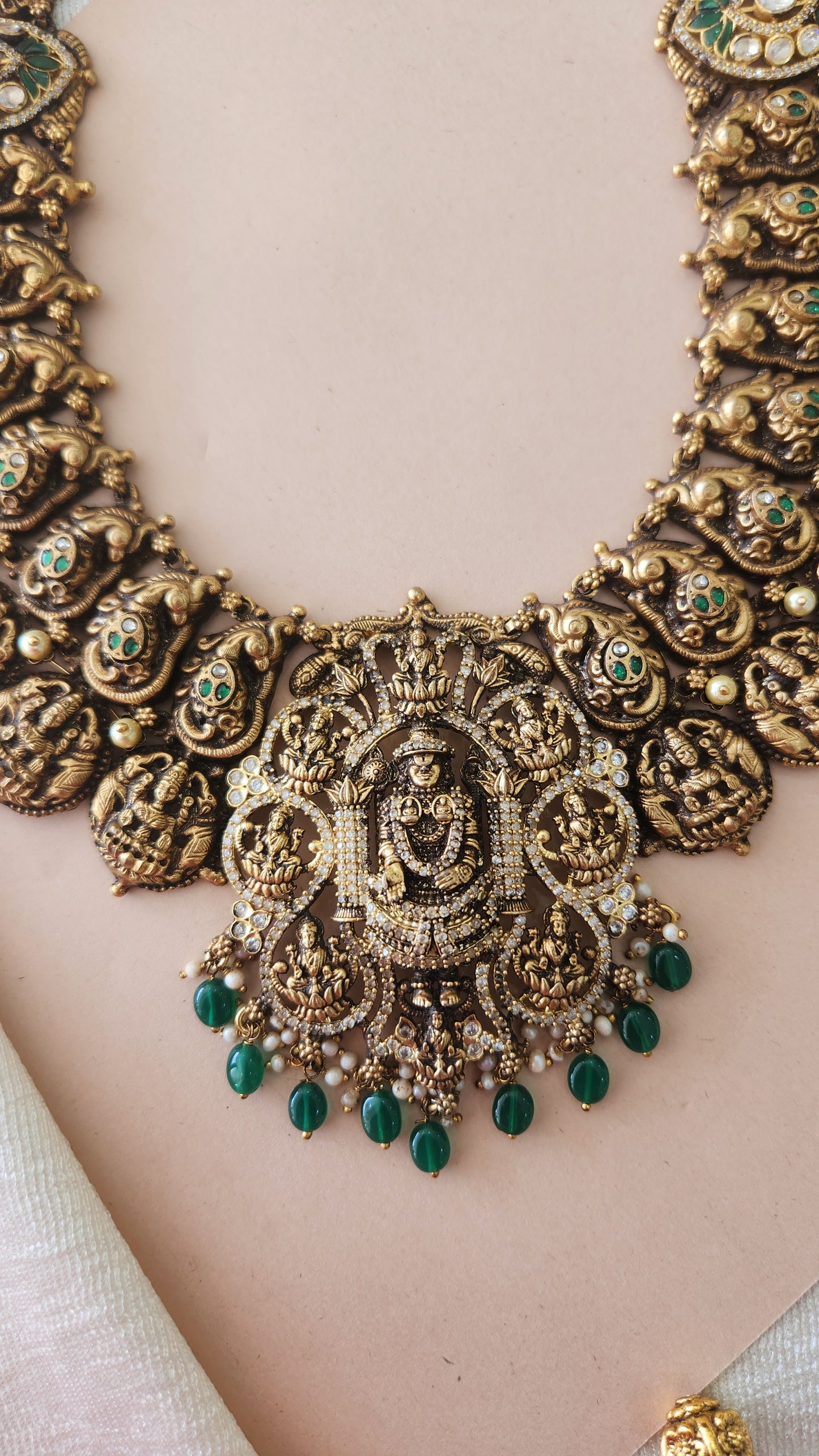 Deep Nakas Kundan Haram with Balaji pendant