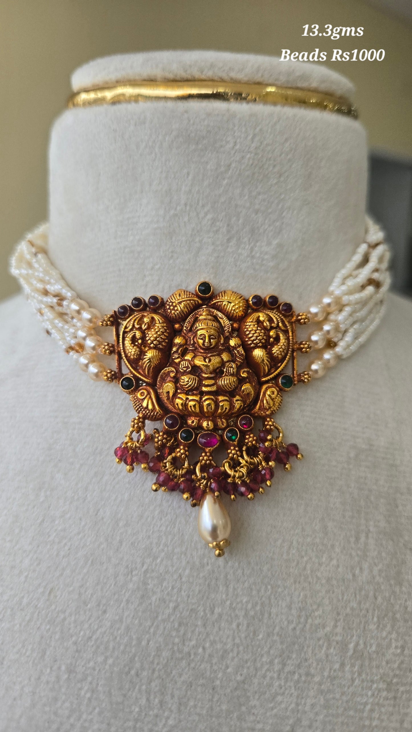 Pearls beads Laxmi Nagas choker necklace