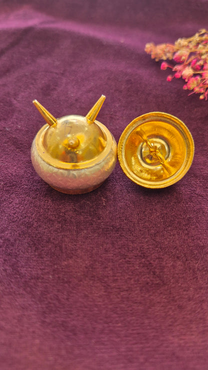 Kumkum box or multi utility silver box in dual tone