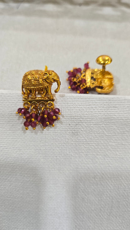Elephant Earrings Red drops