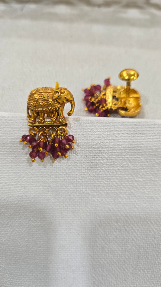 Elephant Earrings Red drops