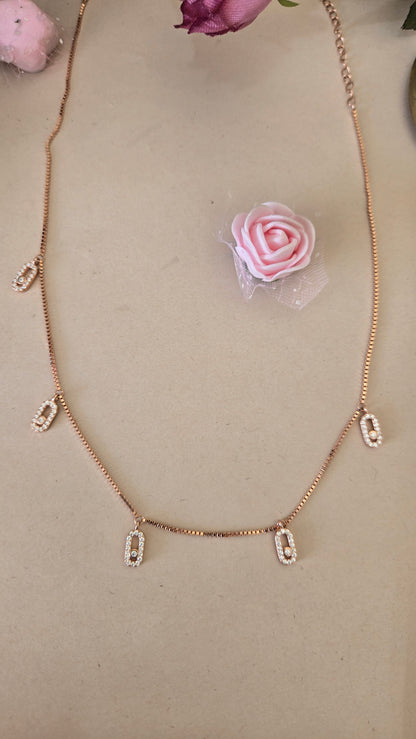 White stoned invisible chain