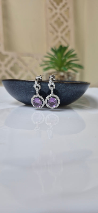 Amethyst stone earring