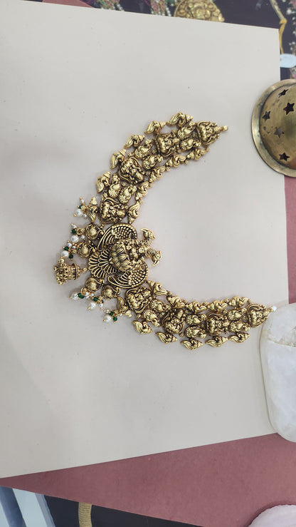 Gandaberunda intricate Laxmi Necklace