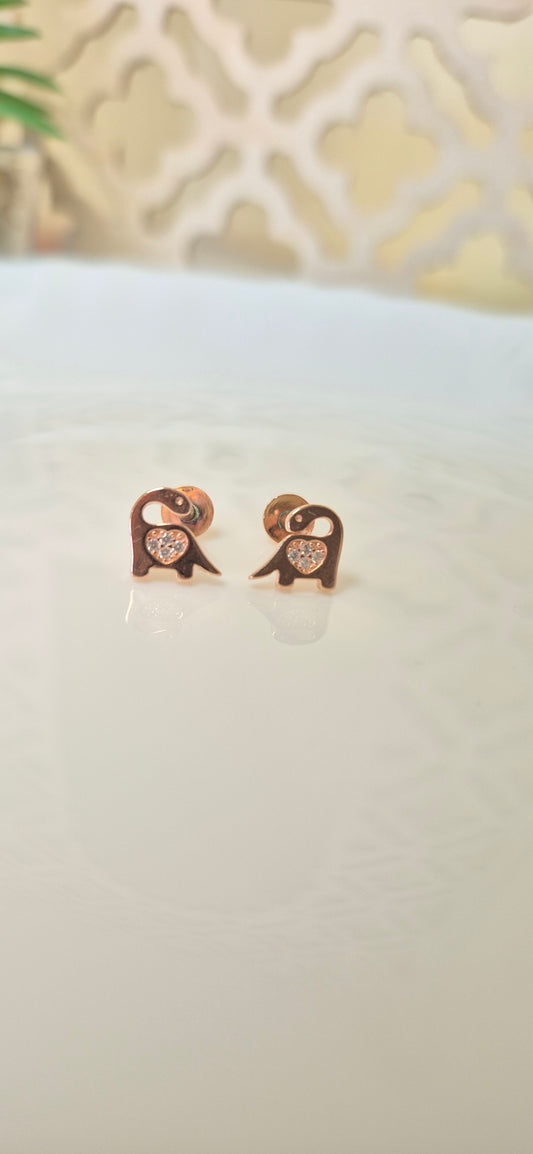 Dino rose gold stud